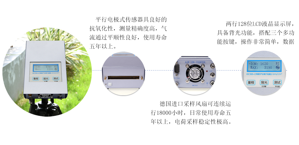 空氣負(fù)離子檢測(cè)儀 KEC900+II系列特點(diǎn)